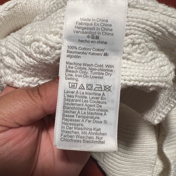 J. Crew Cable Knit Cream Sweater - Picture 2 of 2